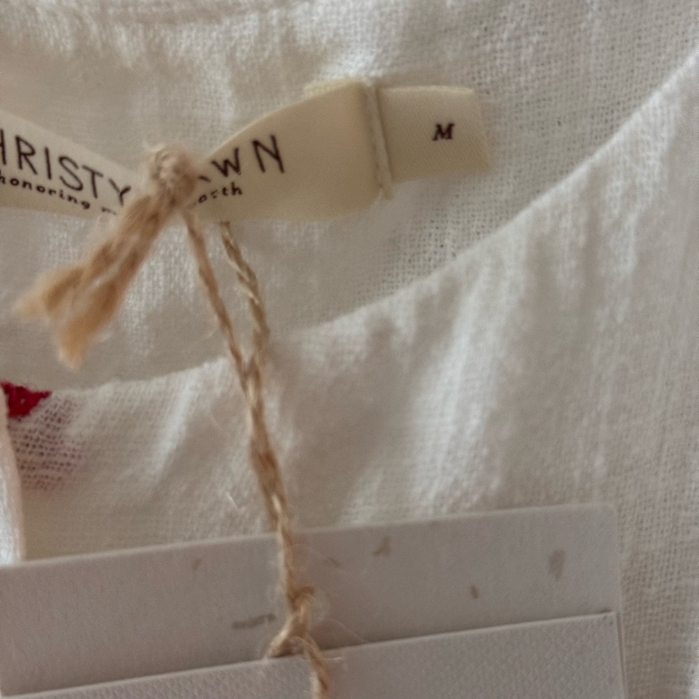 Christy Dawn The Nicks Dress Floral White and Red Lily NWT Size Medium - Picture 5 of 7